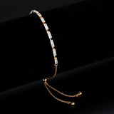 Alamode Rose Gold Brass Bracelet with AAA Grade CZ in Clear - Alamode