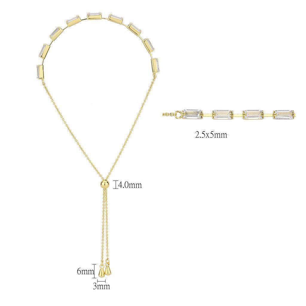 Alamode Gold Brass Bracelet with AAA Grade CZ in Clear - Alamode - Flyclothing LLC