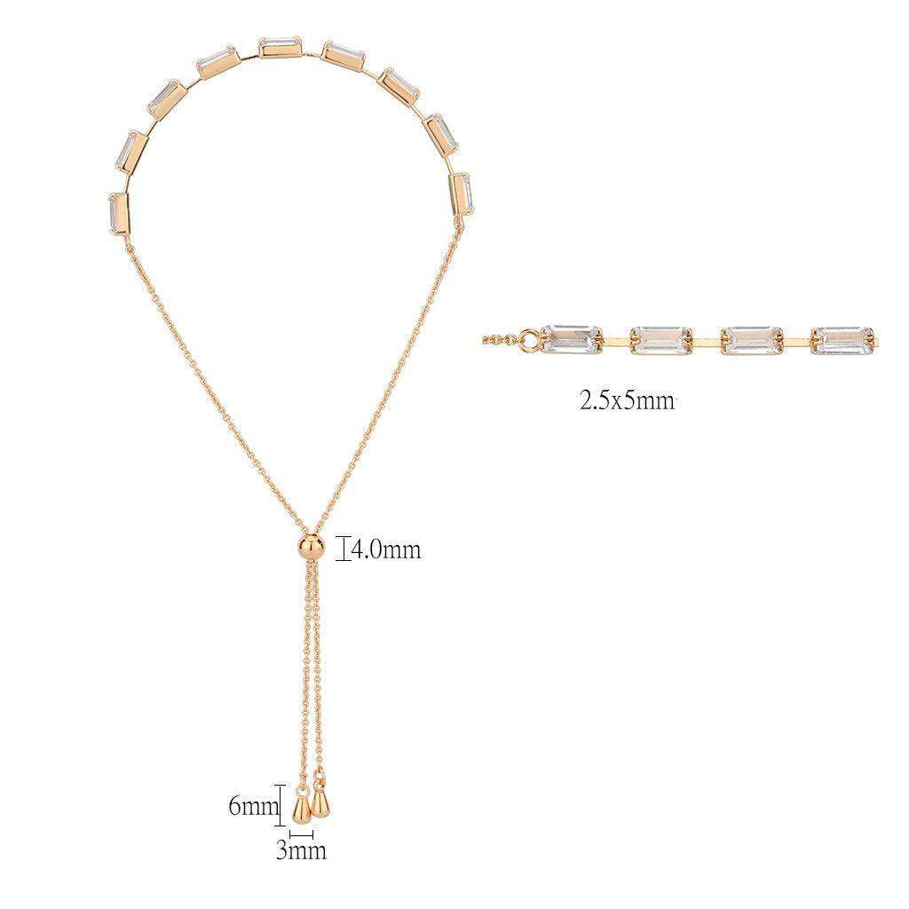 Alamode Rose Gold Brass Bracelet with AAA Grade CZ in Clear - Alamode - Flyclothing LLC