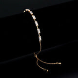 Alamode Rose Gold Brass Bracelet with AAA Grade CZ in Clear - Alamode