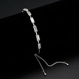 Alamode Rhodium Brass Bracelet with AAA Grade CZ in Clear - Alamode