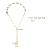 Alamode Gold Brass Bracelet with AAA Grade CZ in Clear - Alamode - Flyclothing LLC