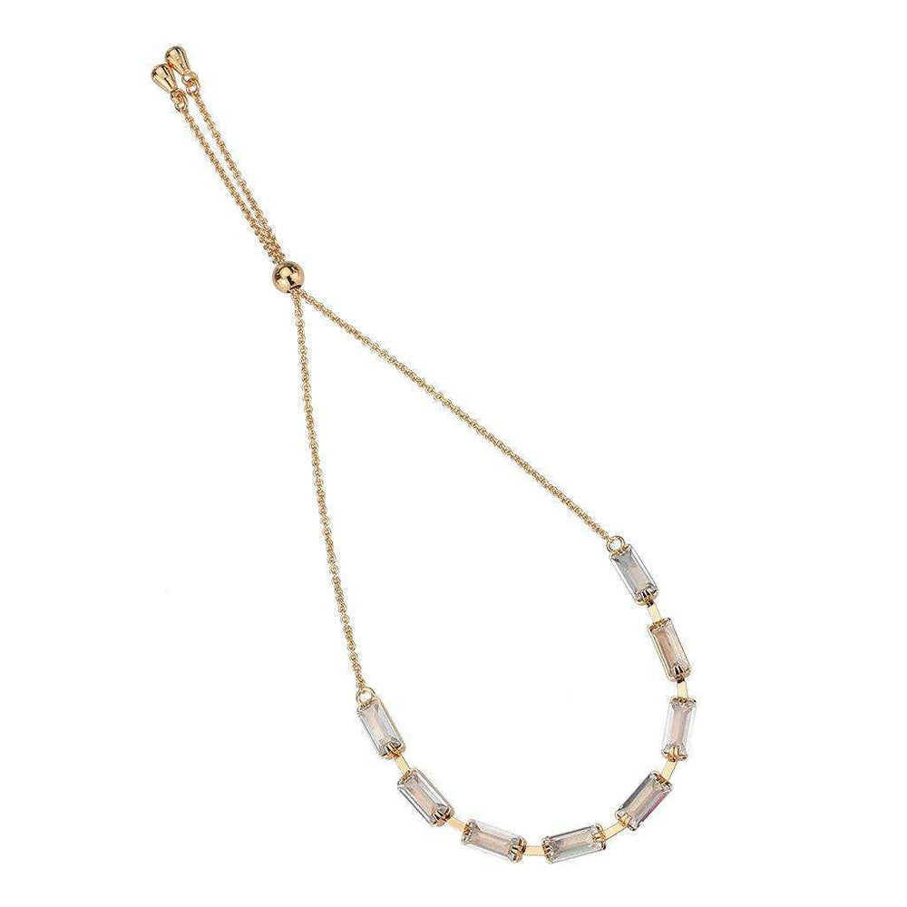 Alamode Rose Gold Brass Bracelet with AAA Grade CZ in Clear - Alamode - Flyclothing LLC