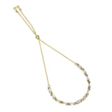Alamode Gold Brass Bracelet with AAA Grade CZ in Clear - Alamode