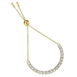 Alamode Gold Brass Bracelet with AAA Grade CZ in Clear - Alamode - Flyclothing LLC