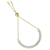 Alamode Gold Brass Bracelet with AAA Grade CZ in Clear - Alamode