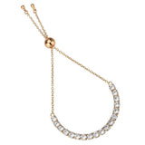 Alamode Rose Gold Brass Bracelet with AAA Grade CZ in Clear - Alamode