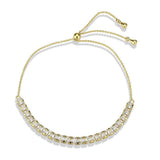 Alamode Gold Brass Bracelet with AAA Grade CZ in Clear - Alamode - Flyclothing LLC