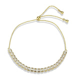 Alamode Gold Brass Bracelet with AAA Grade CZ in Clear - Alamode