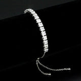 Alamode Rhodium Brass Bracelet with AAA Grade CZ in Clear - Alamode
