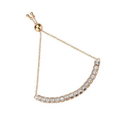 Alamode Rose Gold Brass Bracelet with AAA Grade CZ in Clear - Alamode - Flyclothing LLC