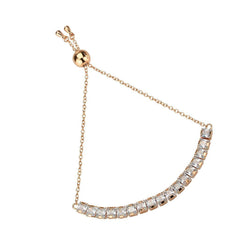Alamode Rose Gold Brass Bracelet with AAA Grade CZ in Clear - Alamode