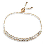 Alamode Rose Gold Brass Bracelet with AAA Grade CZ in Clear - Alamode - Flyclothing LLC