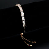 Alamode Rose Gold Brass Bracelet with AAA Grade CZ in Clear - Alamode