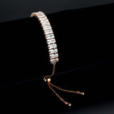 Alamode Rose Gold Brass Bracelet with AAA Grade CZ in Clear - Alamode - Flyclothing LLC