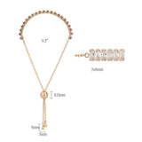 Alamode Rose Gold Brass Bracelet with AAA Grade CZ in Clear - Alamode - Flyclothing LLC