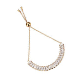 Alamode Rose Gold Brass Bracelet with AAA Grade CZ in Clear - Alamode - Flyclothing LLC