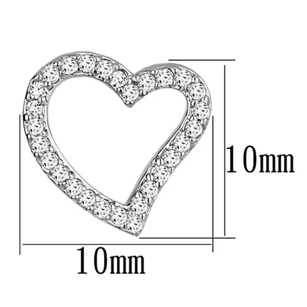 Alamode Rhodium Brass Earrings with AAA Grade CZ in Clear - Alamode - Flyclothing LLC