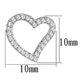 Alamode Rhodium Brass Earrings with AAA Grade CZ in Clear - Alamode
