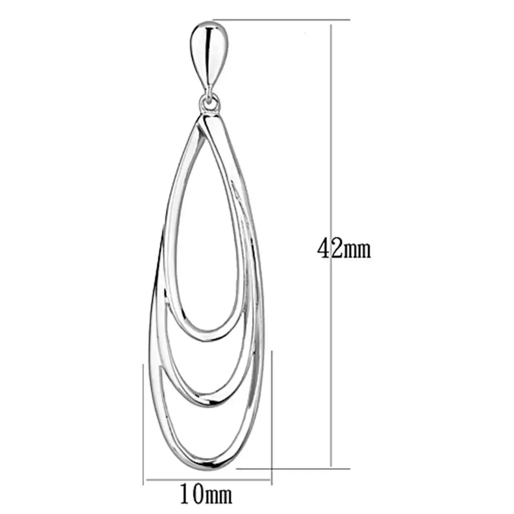 Alamode Rhodium Brass Earrings with No Stone - Alamode - Flyclothing LLC