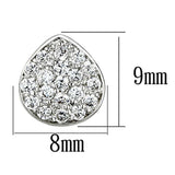 Alamode Rhodium Brass Earrings with AAA Grade CZ in Clear - Alamode