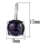 Alamode Rhodium Brass Earrings with AAA Grade CZ in Amethyst - Alamode - Flyclothing LLC