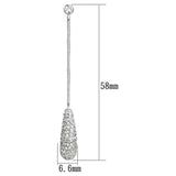 Alamode Rhodium Brass Earrings with AAA Grade CZ in Clear - Alamode - Flyclothing LLC