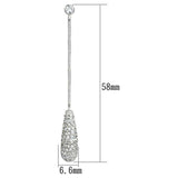 Alamode Rhodium Brass Earrings with AAA Grade CZ in Clear - Alamode - Flyclothing LLC