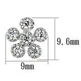 Alamode Rhodium Brass Earrings with AAA Grade CZ in Clear - Alamode - Flyclothing LLC