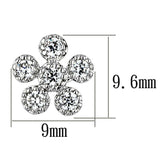 Alamode Rhodium Brass Earrings with AAA Grade CZ in Clear - Alamode