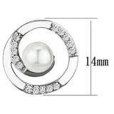Alamode Rhodium Brass Earrings with Synthetic Pearl in White - Alamode - Flyclothing LLC