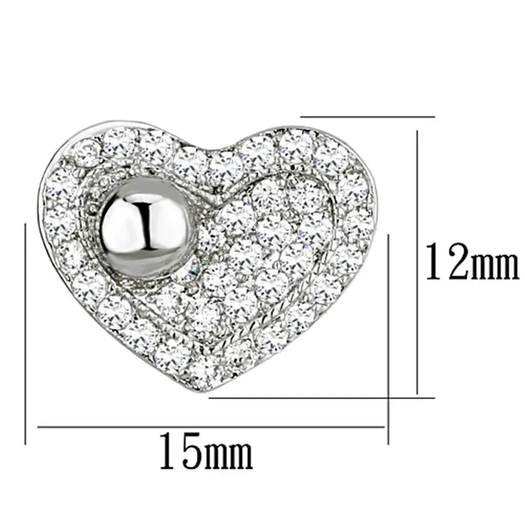 Alamode Rhodium Brass Earrings with AAA Grade CZ in Clear - Alamode - Flyclothing LLC