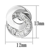 Alamode Rhodium Brass Earrings with AAA Grade CZ in Clear - Alamode - Flyclothing LLC