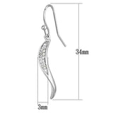 Alamode Rhodium Brass Earrings with AAA Grade CZ in Clear - Alamode - Flyclothing LLC