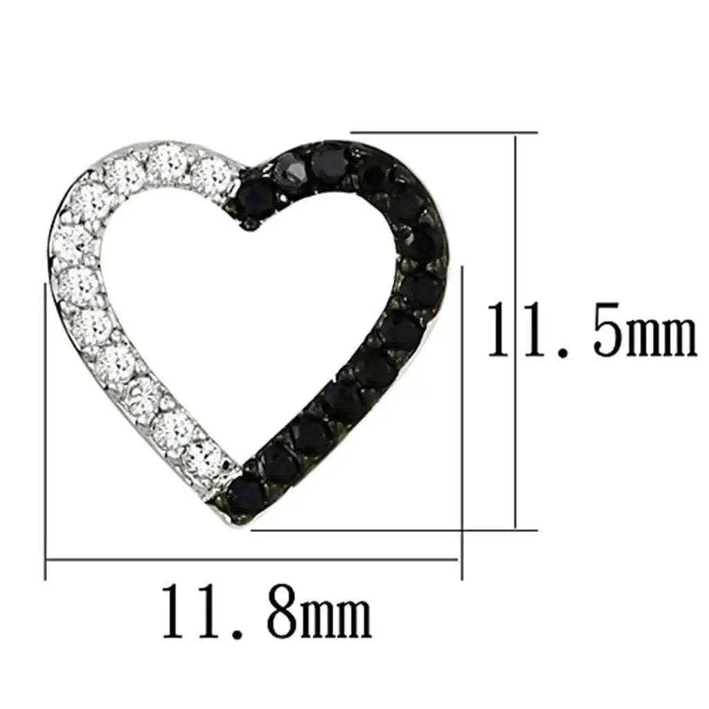 Alamode Rhodium + Ruthenium Brass Earrings with AAA Grade CZ in Jet - Alamode - Flyclothing LLC