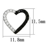 Alamode Rhodium + Ruthenium Brass Earrings with AAA Grade CZ in Jet - Alamode - Flyclothing LLC