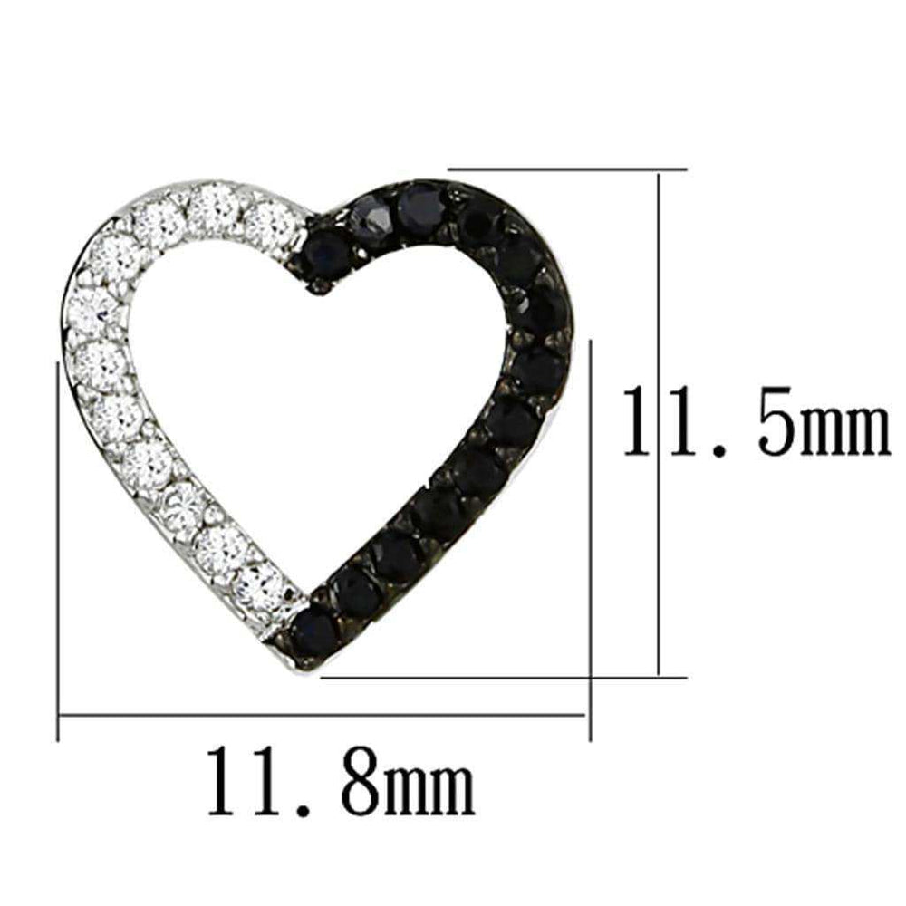 Alamode Rhodium + Ruthenium Brass Earrings with AAA Grade CZ in Jet - Alamode - Flyclothing LLC