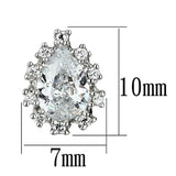 Alamode Rhodium Brass Earrings with AAA Grade CZ in Clear - Alamode - Flyclothing LLC
