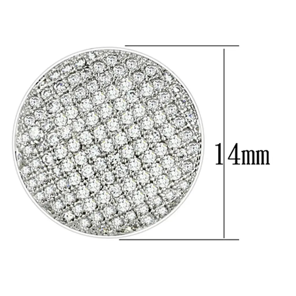 Alamode Rhodium Brass Earrings with AAA Grade CZ in Clear - Alamode - Flyclothing LLC