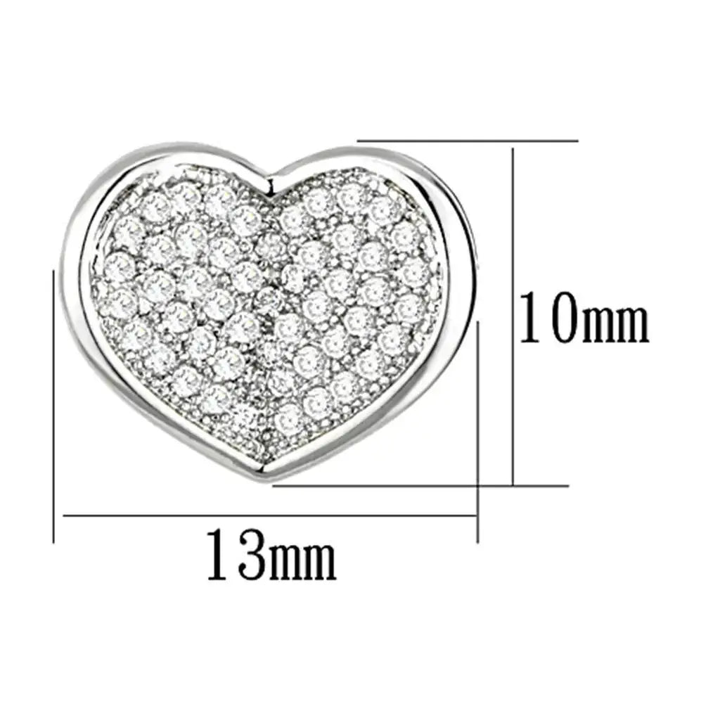 Alamode Rhodium Brass Earrings with AAA Grade CZ in Clear - Alamode - Flyclothing LLC