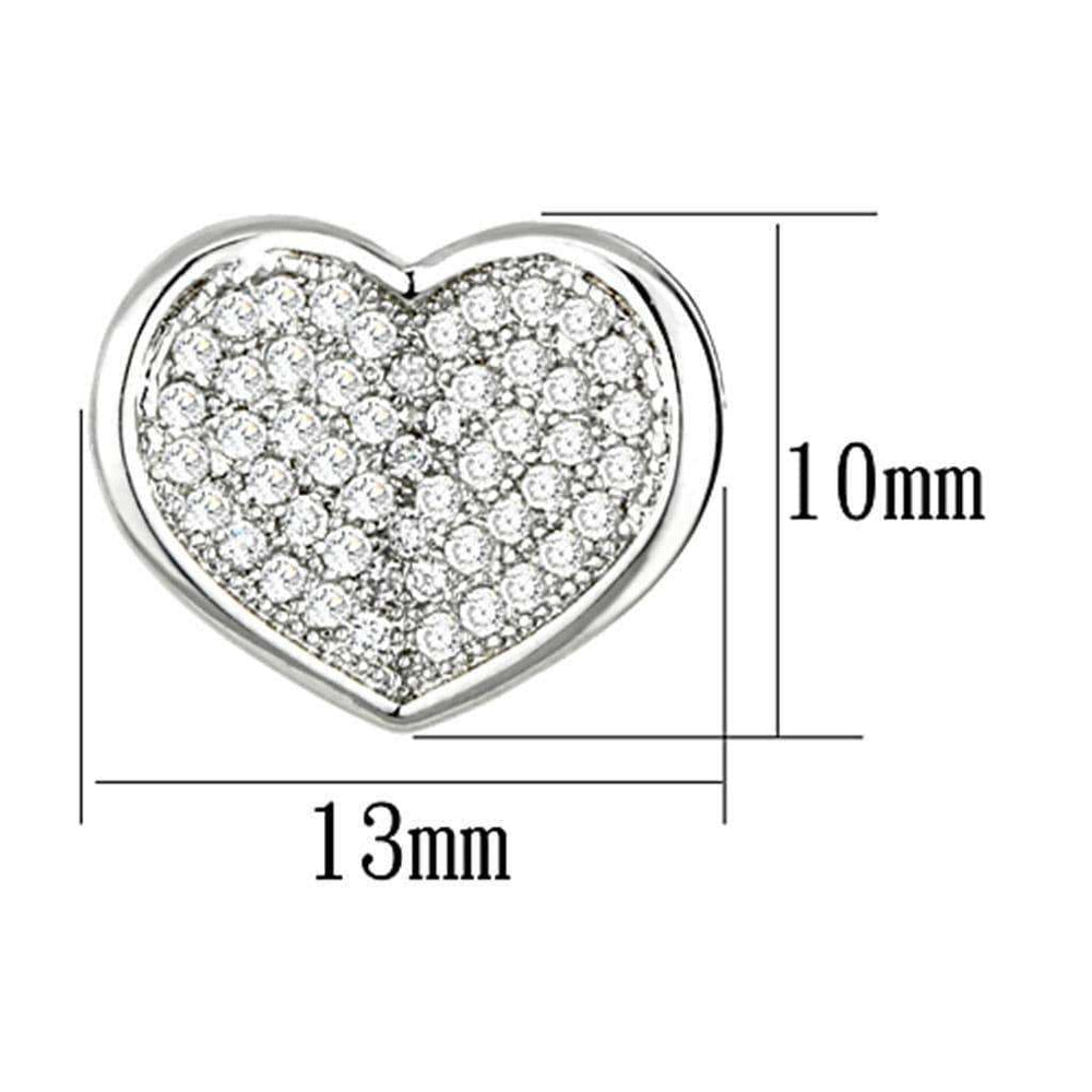 Alamode Rhodium Brass Earrings with AAA Grade CZ in Clear - Alamode - Flyclothing LLC