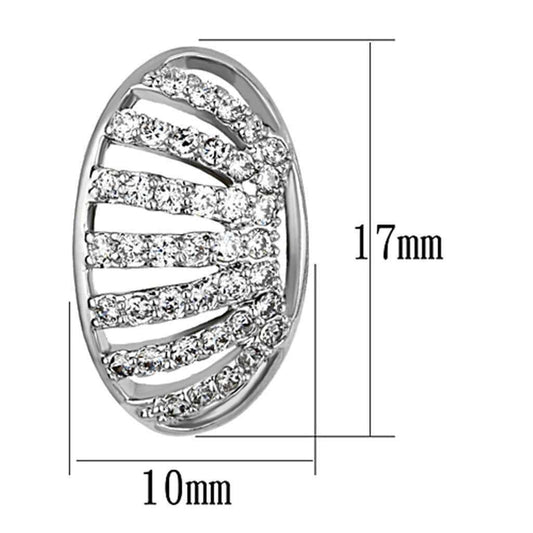 Alamode Rhodium Brass Earrings with AAA Grade CZ in Clear - Alamode - Flyclothing LLC
