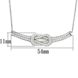 Alamode Rhodium Brass Necklace with Top Grade Crystal in Clear - Alamode - Flyclothing LLC