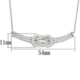 Alamode Rhodium Brass Necklace with Top Grade Crystal in Clear - Alamode - Flyclothing LLC