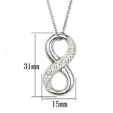 Alamode Rhodium Brass Necklace with Top Grade Crystal in Clear - Alamode - Flyclothing LLC