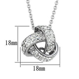 Alamode Rhodium Brass Necklace with Top Grade Crystal in Clear - Alamode - Flyclothing LLC