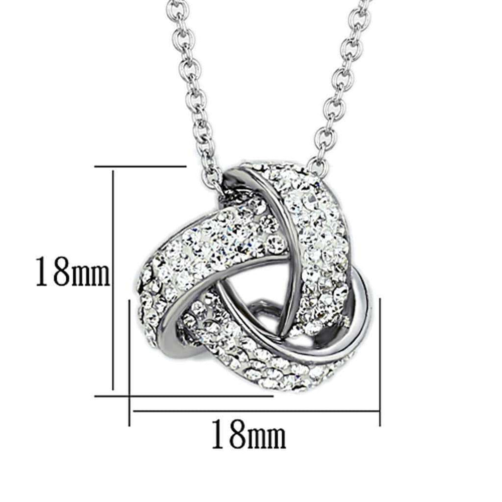 Alamode Rhodium Brass Necklace with Top Grade Crystal in Clear - Alamode - Flyclothing LLC