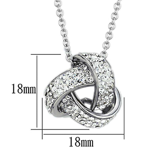 Alamode Rhodium Brass Necklace with Top Grade Crystal in Clear - Alamode - Flyclothing LLC