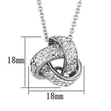 Alamode Rhodium Brass Necklace with Top Grade Crystal in Clear - Alamode - Flyclothing LLC
