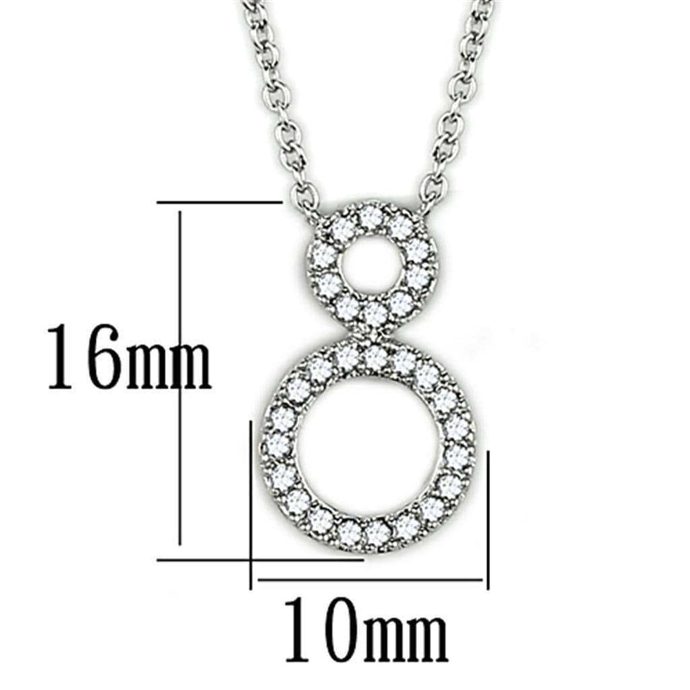 Alamode Rhodium Brass Necklace with AAA Grade CZ in Clear - Alamode - Flyclothing LLC